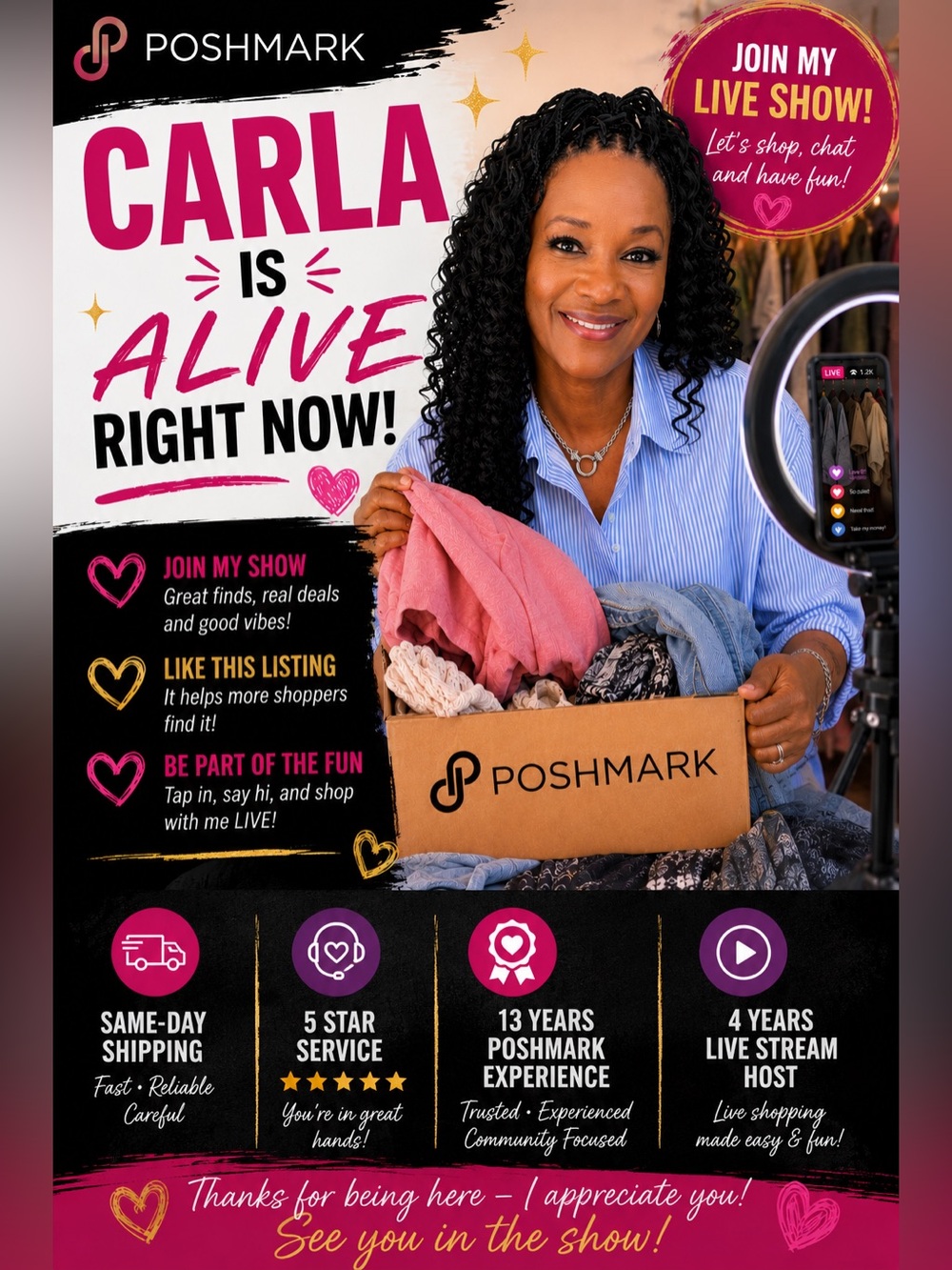 🐝 Carla is LIVE RIGHT NOW ~ Join the Show!
